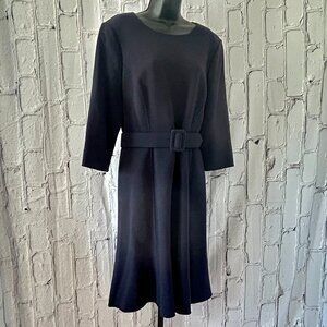 Oscar de la Renta | 3/4 Sleeve Jewel Neck Dress with Belt